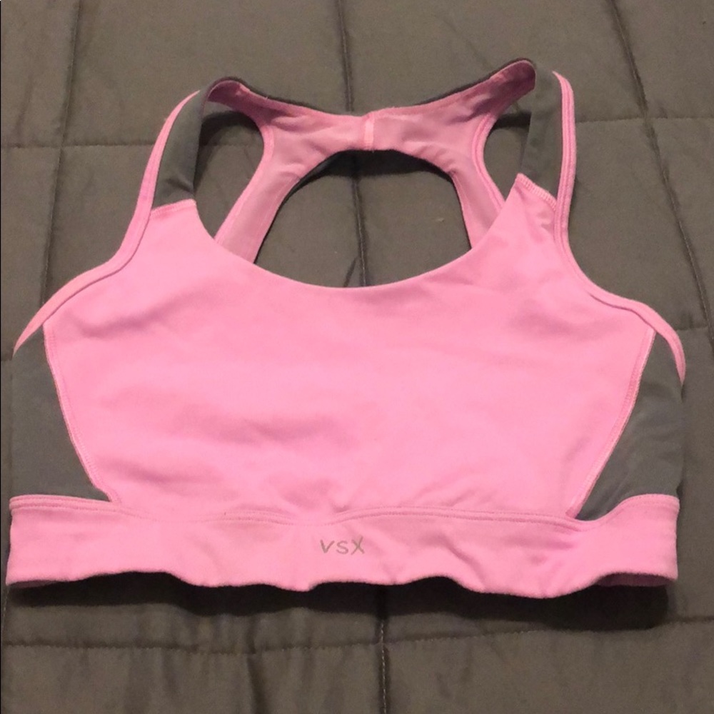 Pink and grey Victoria Secret VSX sports bra